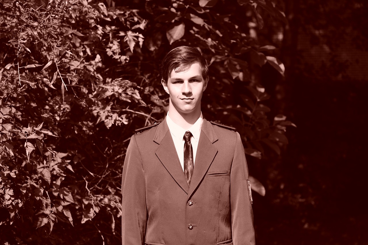 Young man in a suit